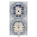 Busch-Jaeger future® linear Komplett-Set: 2000/5 US Wippschalter-Einsatz Serienschaltung + 1785-884 Serienwippe + 20 EUC-884 SCHUKO® Steckdosen-Einsatz + 1722-884K Abdeckrahmen 2-fach, Future Linear weiß matt