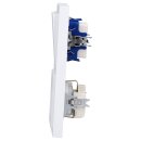 Busch-Jaeger future® linear Komplett-Set: 2000/5 US Wippschalter-Einsatz Serienschaltung + 1785-884 Serienwippe + 20 EUCKS-884 SCHUKO® Steckdosen-Einsatz mit erh. Berührungsschutz + 1722-884K Abdeckrahmen 2-fach, Future Linear weiß matt