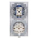 Busch-Jaeger future® linear Komplett-Set: 2000/6 US Wechselschalter Einsatz + 1786-884 Wippe + 20 EUCKS-884 SCHUKO® Steckdosen-Einsatz mit erh. Berührungsschutz + 1722-884K Abdeckrahmen 2-fach, Future Linear weiß matt