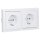 Busch-Jaeger future® linear Komplett-Set: 2x 20 EUC-884 SCHUKO® Steckdosen-Einsatz + 1722-884K Abdeckrahmen 2-fach, Future Linear weiß matt