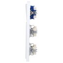 Busch-Jaeger future® linear Komplett-Set: 2000/6 US Wechselschalter Einsatz + 1786-884 Wippe + 2x 20 EUC-884 SCHUKO® Steckdosen-Einsatz + 1723-884K Abdeckrahmen 3-fach, Future Linear weiß matt