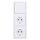 Busch-Jaeger future® linear Komplett-Set: 2000/6 US Wechselschalter Einsatz + 1786-884 Wippe + 2x 20 EUC-884 SCHUKO® Steckdosen-Einsatz + 1723-884K Abdeckrahmen 3-fach, Future Linear weiß matt