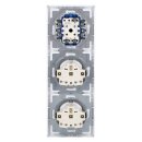 Busch-Jaeger future® linear Komplett-Set: 2000/5 US Wippschalter-Einsatz Serienschaltung + 1785-884 Serienwippe + 2x 20 EUC-884 SCHUKO® Steckdosen-Einsatz + 1723-884K Abdeckrahmen 3-fach, Future Linear weiß matt