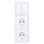 Busch-Jaeger future® linear Komplett-Set: 2000/5 US Wippschalter-Einsatz Serienschaltung + 1785-884 Serienwippe + 2x 20 EUC-884 SCHUKO® Steckdosen-Einsatz + 1723-884K Abdeckrahmen 3-fach, Future Linear weiß matt