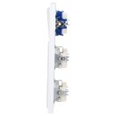 Busch-Jaeger future® linear Komplett-Set: 2000/6 US Wechselschalter Einsatz +1786-884 Wippe + 2x 20 EUCKS-884 SCHUKO® Steckdosen-Einsatz mit erh. Berührungsschutz + 1723-884K Abdeckrahmen 3-fach, Future Linear weiß matt