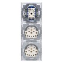 Busch-Jaeger future® linear Komplett-Set: 2000/6 US Wechselschalter Einsatz +1786-884 Wippe + 2x 20 EUCKS-884 SCHUKO® Steckdosen-Einsatz mit erh. Berührungsschutz + 1723-884K Abdeckrahmen 3-fach, Future Linear weiß matt
