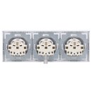 Busch-Jaeger future® linear Komplett-Set: 3x 20 EUCKS-884 SCHUKO® Steckdosen-Einsatz mit erh. Berührungsschutz + 1723-884K Abdeckrahmen 3-fach, Future Linear weiß matt