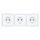 Busch-Jaeger future® linear Komplett-Set: 3x 20 EUC-884 SCHUKO® Steckdosen-Einsatz + 1723-884K Abdeckrahmen 3-fach, Future Linear weiß matt