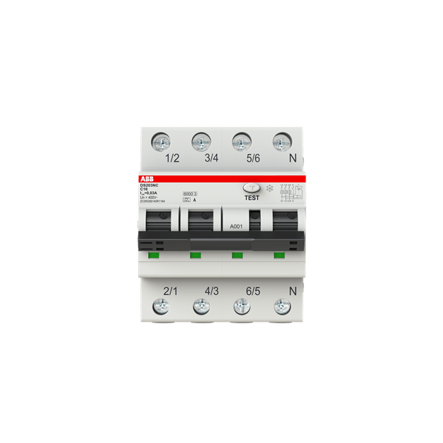 ABB 2CSR256140R1164 DS203NCA-C16/003 FI/LS-Schalter 6kA 3P+N Typ A C 16 30mA