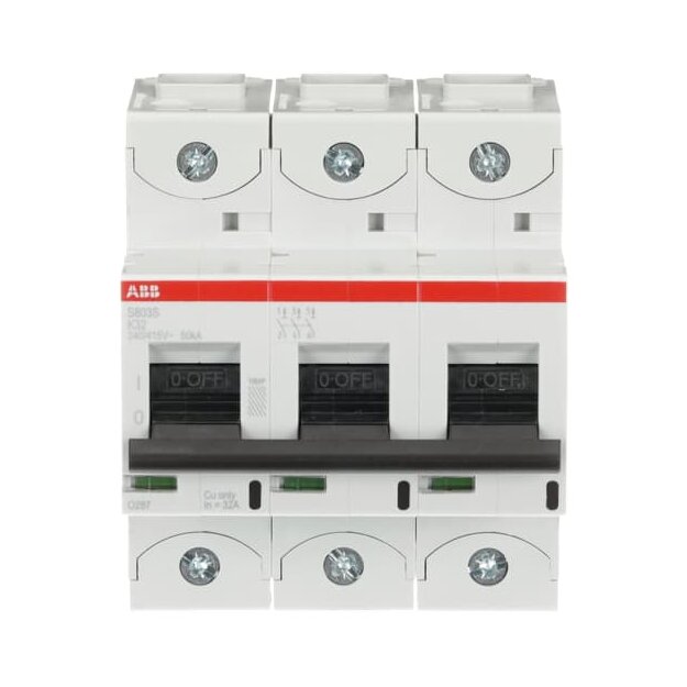 ABB 2CCS863001R0537 S803S-K32 Hochleisungs-Sicherungsautomat 32AK400VAC=Icu 50kA690VAC=Icu6kA3P