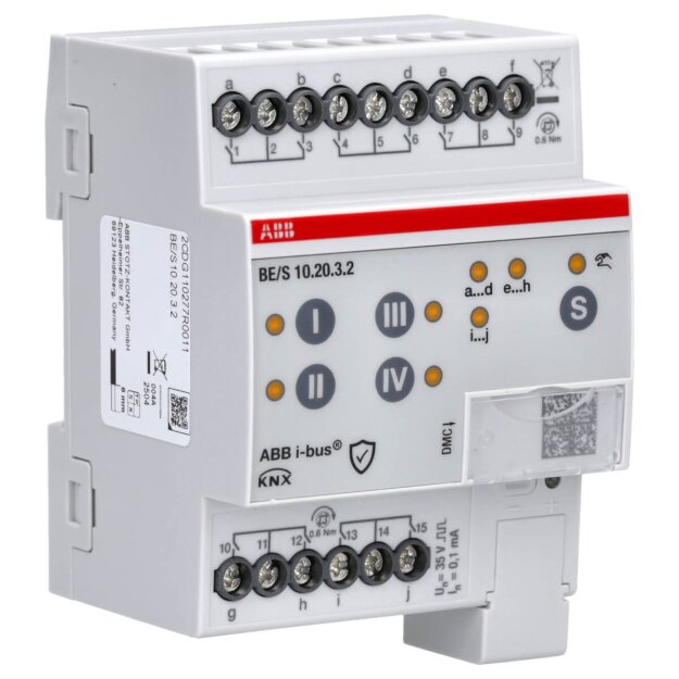 ABB BE/S10.20.3.2 Binäreingang 10fach Kontaktabfrage manuelle Bedienung REG 2CDG110277R0011