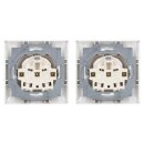Busch-Jaeger Balance SI Set: 2x 20 EUK-914  Steckdose mit Klappdeckel, 2x 1721-914 Abdeckrahmen 1-fach Alpinweiß