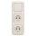 Busch-Jaeger Busch-Duro 2000 SI Set: 2x 20 EUC-212 SCHUKO Steckdose + 1x 2000/6 US Wippschalter-Einsatz + 1x Wippe 2506-212 + 1x  2513-212 Abdeckrahmen 3-fach Cremeweiß