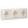 Busch-Jaeger Busch-Duro 2000 SI Set: 3x 20 EUC-212 Steckdose + 1x 2513-212  3-fach Rahmen Cremeweiß