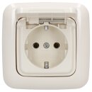 Busch-Jaeger Busch-Duro 2000 SI Set: 1x 20 EUK-212 Steckdose mit Klappdeckel + 1x 2511-212 Abdeckrahmen 1-fach Cremeweiß