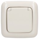 Busch-Jaeger Busch-Duro 2000 SI Set: 1x 20 EUK-212 Steckdose mit Klappdeckel + 1x 2511-212 Abdeckrahmen 1-fach Cremeweiß