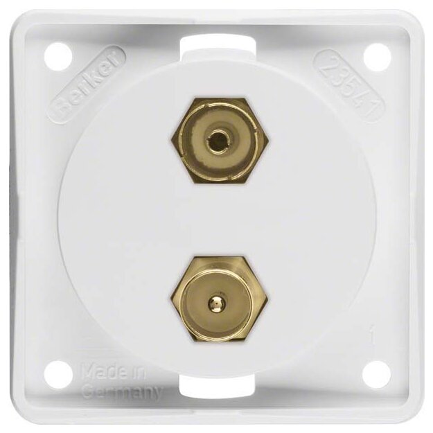Berker 945612502 Antennen-Verbinderdose Radio/TV Integro Modul-Einsätze Polarweiß matt