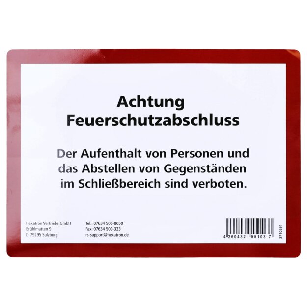 Hekatron 3710691 Hinweisschild für Feuer-/Rauchschutztüren