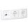 Busch-Jaeger Reflex SI Set: 1x Rutenbeck Anschlussdose flex 136104030 mit Zentralscheibe + 2x 20 EUC-214 SCHUKO® Steckdosen-Einsatz + 1x 2513-214 3-fach Rahmen Alpinweiß