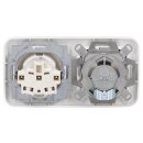 Busch-Jaeger Reflex SI Set: 1x Rutenbeck Anschlussdose 136104070 UAE-Cat.6A iso-8/8 Up 0 mit Zentralscheibe 2-fach + 1x 20 EUC-214 Steckdose + 1x 2512-214 2-fach Rahmen