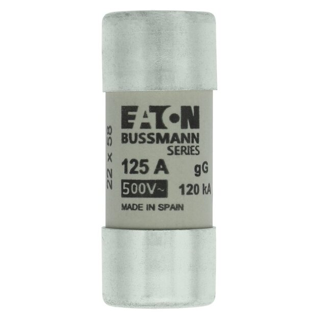 eaton Sicherungseinsatz CYLINDRICAL FUSE 22 x 58 125A gG 500V AC