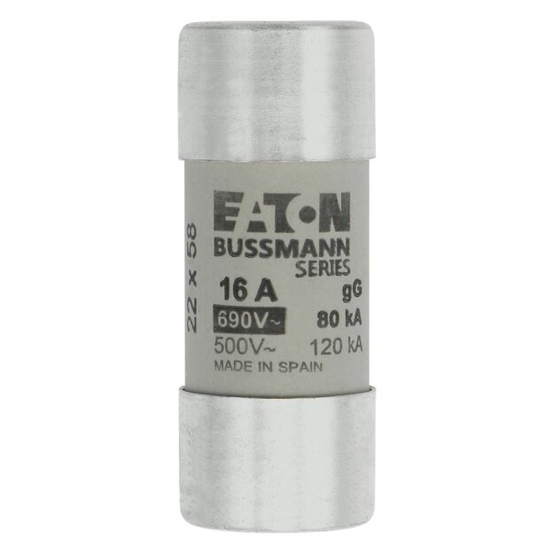 eaton Sicherungseinsatz CYLINDRICAL FUSE 22 x 58 16A GG 690V AC
