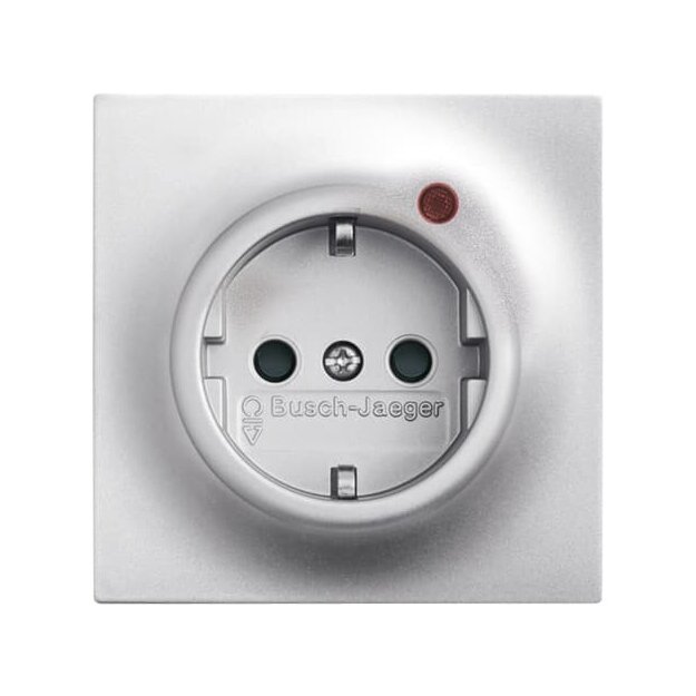 Busch-Jaeger 2310EUGL/VA-783-11 Busch-Protector® SCHUKO® Steckdosen-Einsatz mit Überspannungsschutz (Kunststoff (lackiert)) Alusilber 2CKA002011A3849