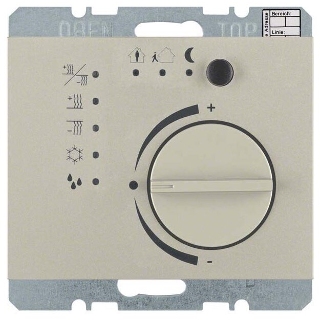 Berker 75441173 Temperaturregler mit Tasterschnittstelle K.5 Edelstahl lackiert