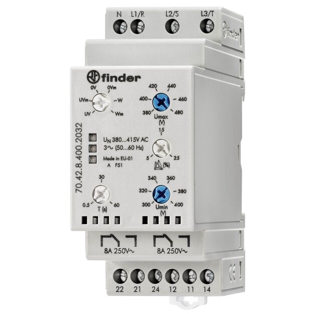 Finder Multifunktionsrelais 70.42.8.400.2032 3phasen