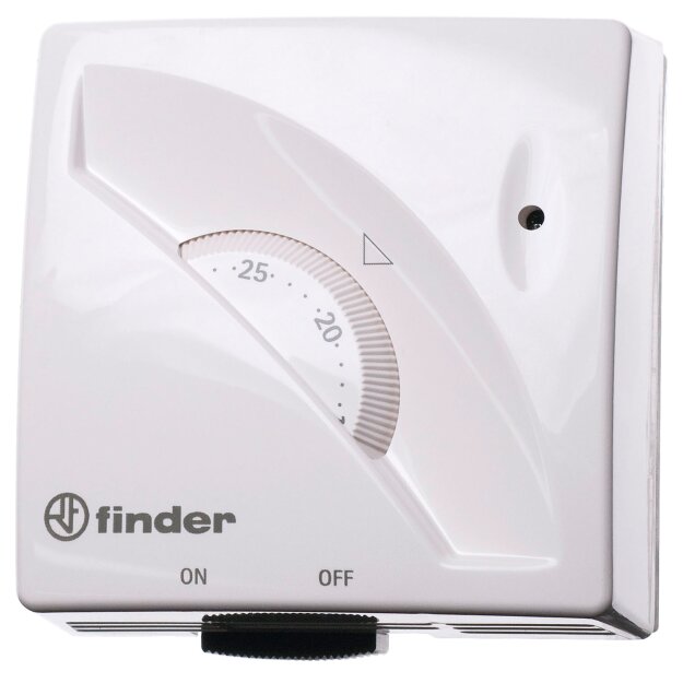 Finder Raumthermostat mechanisch weiß mit Ein/Aus Schalter