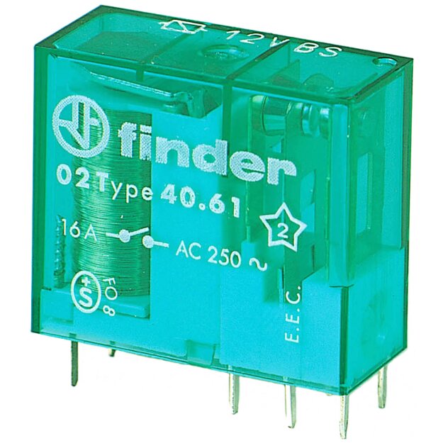 Finder bistabiles Printrelais m.einer Spule 1 Wechsler für 16A Spule 24V