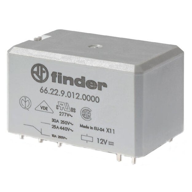 Finder Leistungs-Printrelais 2 Schließer 30A Spule 12V DC