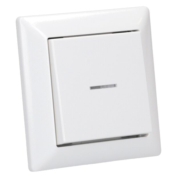 JUNG HOME Smarter Wechseltaster Komplettset BTA1001 Serie AS Alpinweiß - Batterieversorger Bluetooth Taster