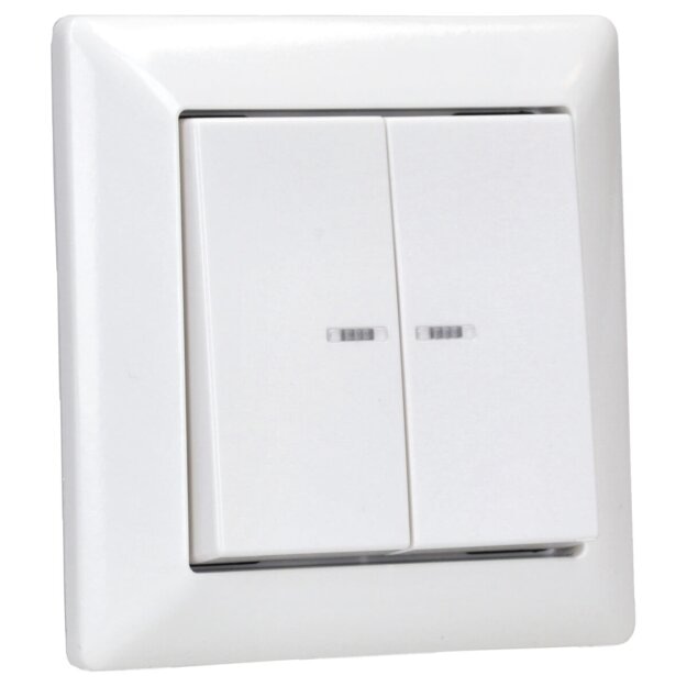 JUNG HOME Smarter Serientaster Komplettset BTA1002 Serie AS Alpinweiß - Batterieversorgter Bluetooth Taster