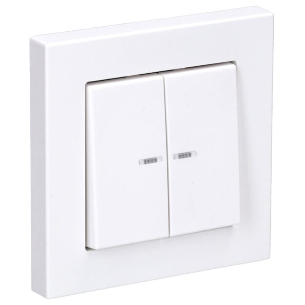 JUNG HOME Smarter Serientaster Komplettset BTA1002 Serie A Alpinweiß - Batterieversorgter Bluetooth Taster