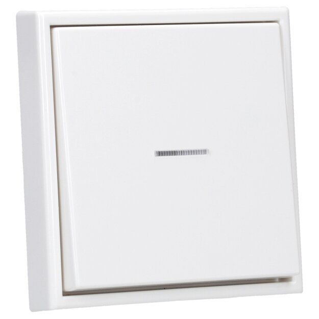 JUNG HOME Smarter Wechseltaster Komplettset BTLSCD1001 Serie LS Alpinweiß - Batterieversorger Bluetooth Taster