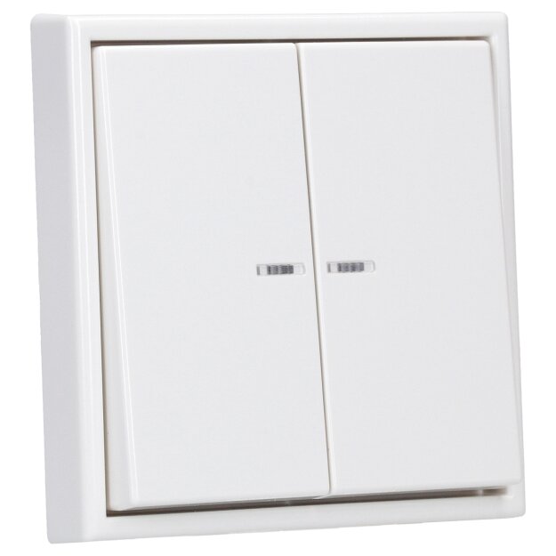 JUNG HOME Smarter Serientaster Komplettset BTLSCD1002 Serie LS Alpinweiß - Batterieversorgter Bluetooth Taster