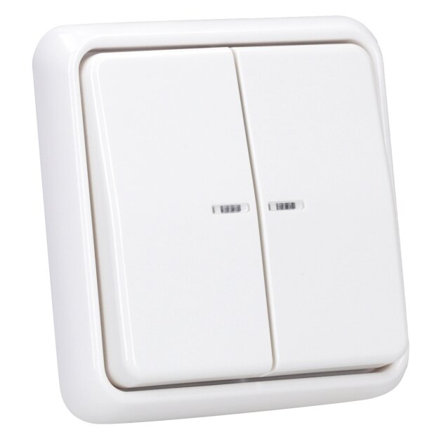 JUNG HOME Smarter Serientaster Komplettset BTLSCD1002 Serie CD Alpinweiß - Batterieversorgter Bluetooth Taster