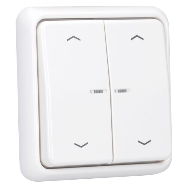 JUNG HOME Smarter Jalousietaster 2fach Komplettset BTLSCD1002 Serie CD Alpinweiß - Batterieversorgter Bluetooth Taster