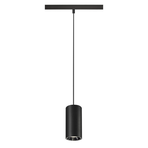 SLV 1006851 NUMINOS® S 48V Pendelleuchte Pendellänge 150 cm 4000 K 20° DALI 2 matt schwarz / glänzend chrom