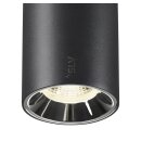 SLV 1006851 NUMINOS® S 48V Pendelleuchte Pendellänge 150 cm 4000 K 20° DALI 2 matt schwarz / glänzend chrom
