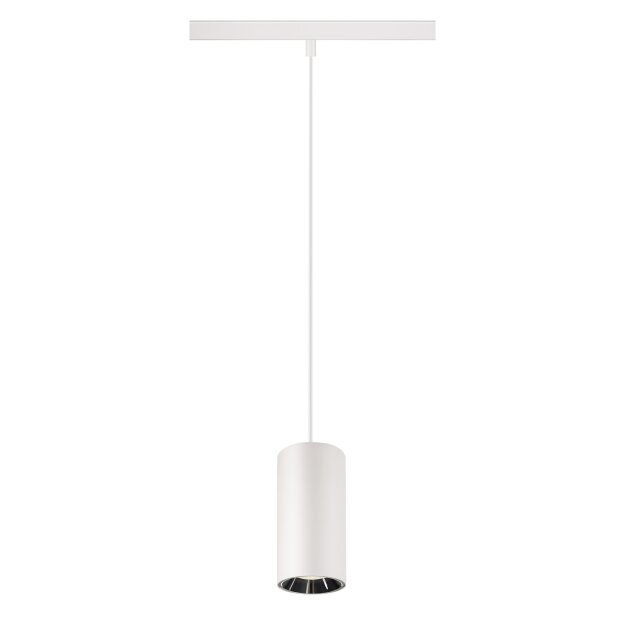 SLV 1006860 NUMINOS® S 48V Pendelleuchte Pendellänge 150 cm 4000 K 20° DALI 2 matt weiß / glänzend chrom