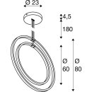 SLV 1008002 ONE VERTICAL PD Pendelleuchte 180 cm 2700/3000 K PHASE schwarz