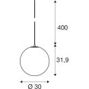 SLV 1008137 SUN 30 Pendelleuchte E27 offenes Kabelende 1x max. 40 W matt schwarz