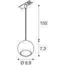 SLV 1008169 LIGHT EYE® 90 1~ Pendelleuchte GU10 Pendellänge 150 cm 1x max. 6 W matt weiß