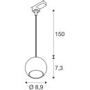 SLV 1008170 LIGHT EYE® 90 3~ Pendelleuchte GU10 Pendellänge 150 cm 1x max. 6 W matt schwarz