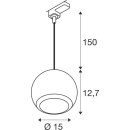 SLV 1008176 LIGHT EYE® 150 3~ Pendelleuchte GU10 Pendellänge 150 cm 1x max. 13 W matt schwarz