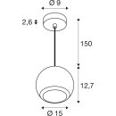 SLV 1008179 LIGHT EYE® 150 Pendelleuchte GU10 Pendellänge 150 cm 1x max. 13 W matt weiß
