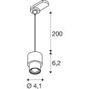 SLV 1008210 PURI 2.0 Basic 3~ Pendelleuchte GU10 Pendellänge 200 cm 1x max. 6 W schwarz