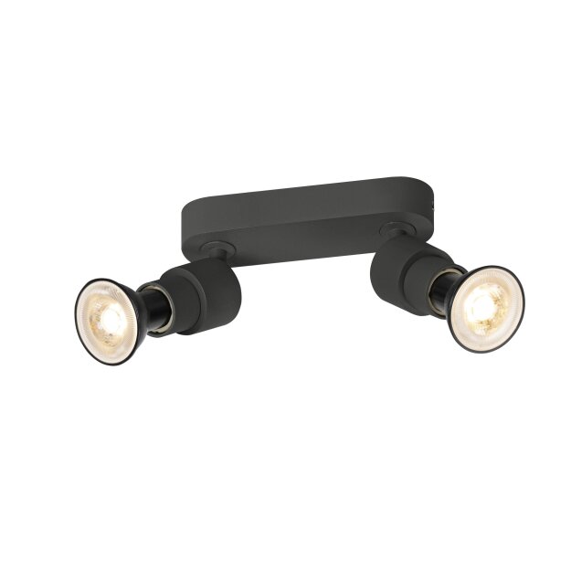 SLV 1008241 PURI 2.0 Basic Wand- und Deckenaufbauleuchte 2 x max. 6 W GU10 schwarz